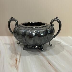 Antique Rogers Canada Silver-Plated Pumpkin-Shaped Hollowware